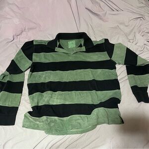 Striped Green and Black Kids Shirt